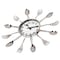 Quickway Imports Decorative 3D Cutlery Utensil Spoon and Fork Wall Clock for Kitchen, Playroom or Bedroom, Silver QI004149.SI - alternate 2